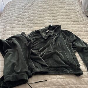 90 Degree By Reflex Olive Teddy Tracksuit